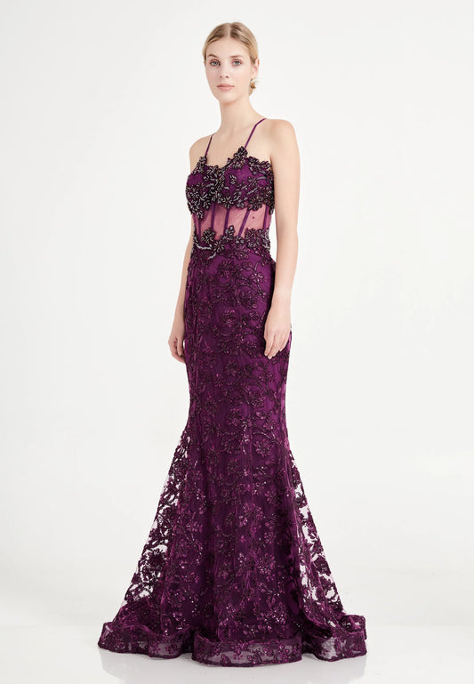 Sleeveless Maxi Tulle Mermaid Regular Evening Dress Unit Price: €35