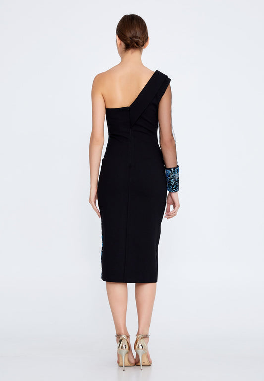 One Shoulder Midi Crepe Column Regular Cocktail Dress Unit Price: €24
