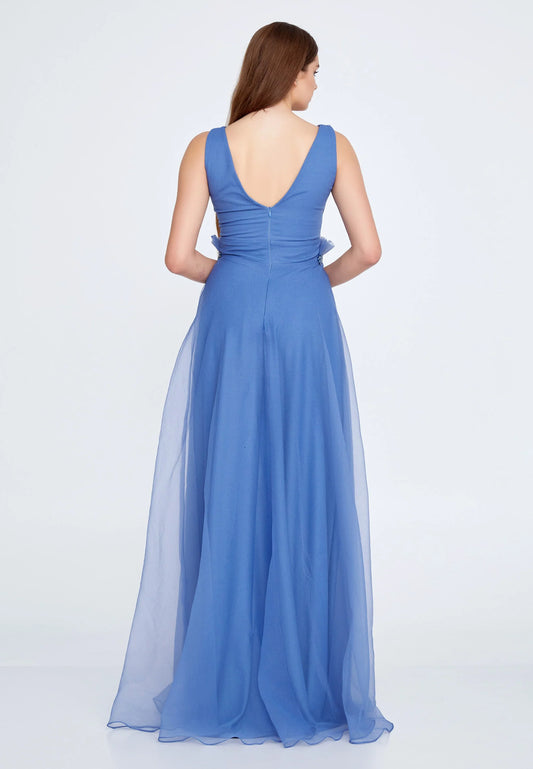Sleeveless Maxi Tulle A - Line Regular Prom Dress Unit Price: €42