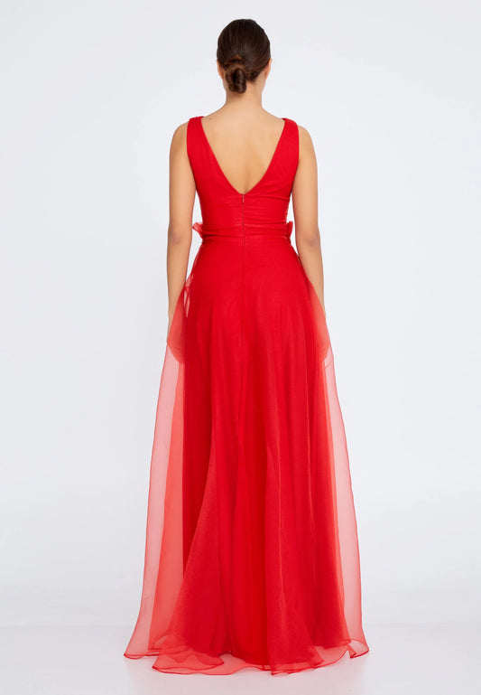 Sleeveless Maxi Tulle A - Line Regular Prom Dress Unit Price: €42