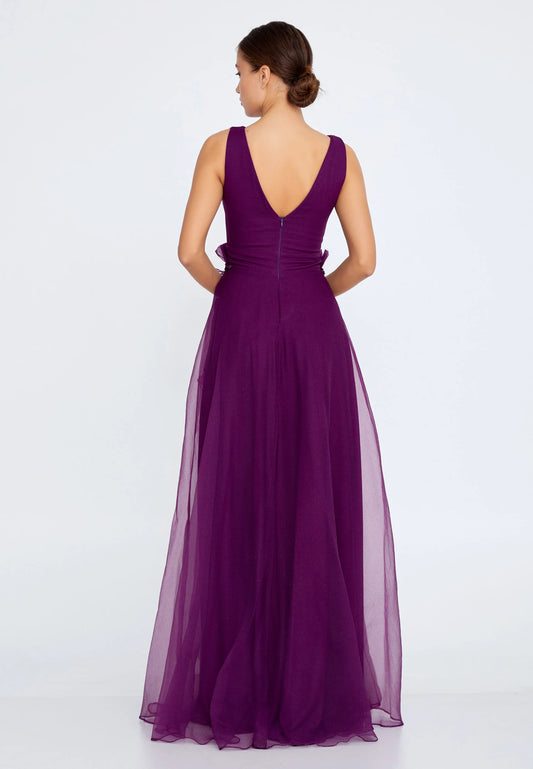 Sleeveless Maxi Tulle A - Line Regular Prom Dress Unit Price: €42