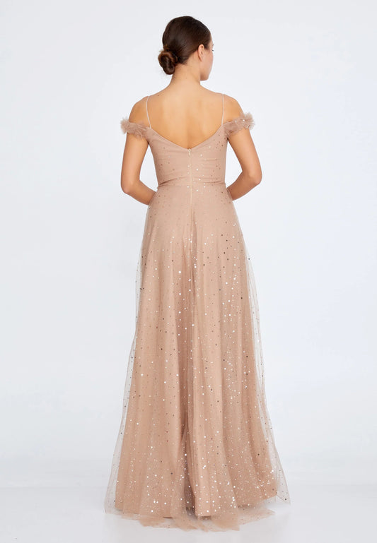 Off Shoulder Maxi Tulle Column Regular Prom Dress Unit Price: €35