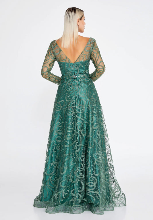 Long Sleeve Maxi Tulle Mermaid Regular Prom Dress Unit Price: €68