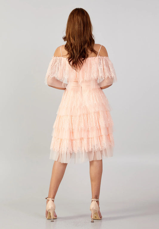 Off Shoulder Mini Tulle Column Regular Cocktail Dress Unit Price: €31