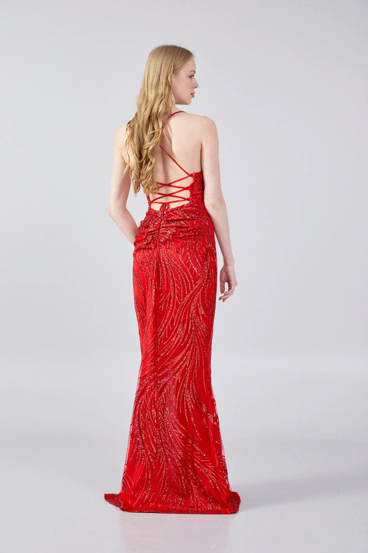 Sleeveless Maxi Tulle Mermaid Regular Evening Dress Unit Price: €22