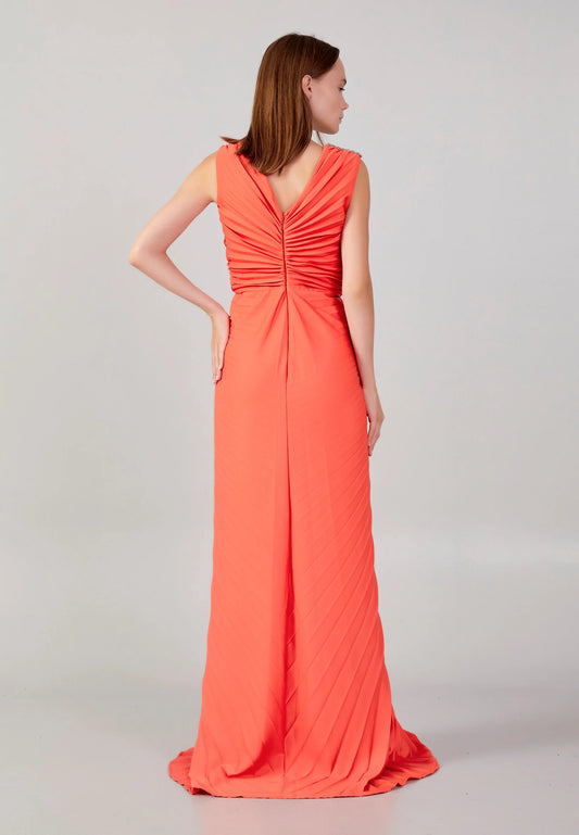Sleeveless Maxi Chiffon Column Regular Wedding Guest Dress Unit Price: €80