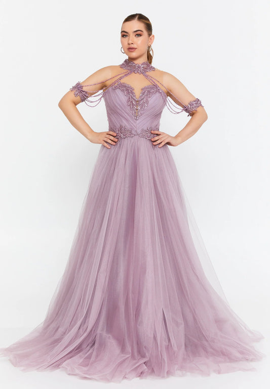 Sleeveless Maxi Tulle A - Line Regular Prom Dress Unit Price: €71
