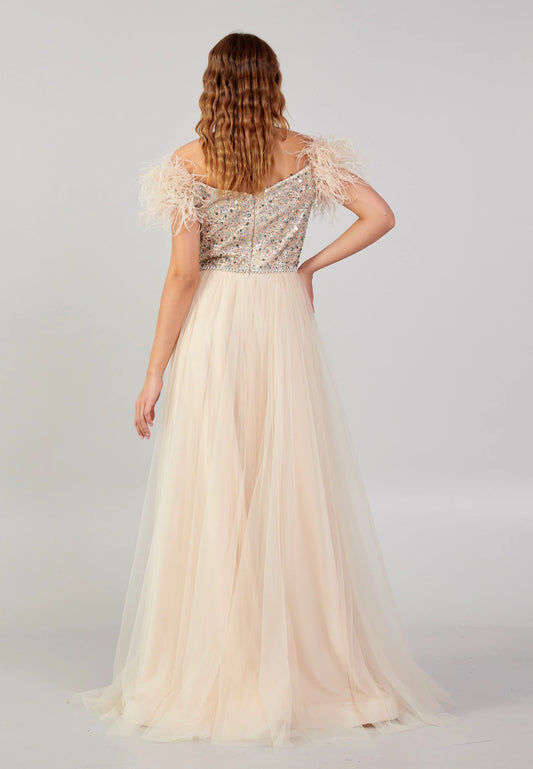 Off Shoulder Maxi Tulle Column Regular Wedding Guest Dress Unit Price: €74