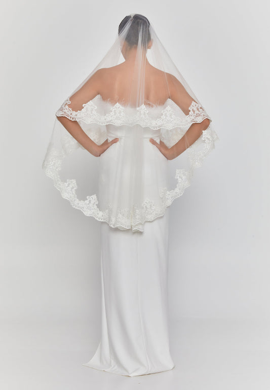 Lace Double Tier Tulle Veil (1,80 mt) Unit Price: €25