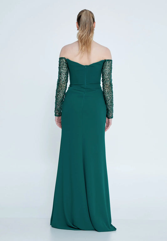 Off Shoulder Maxi Viscose Mermaid Regular Wedding Guest Dress Unit Price: €36