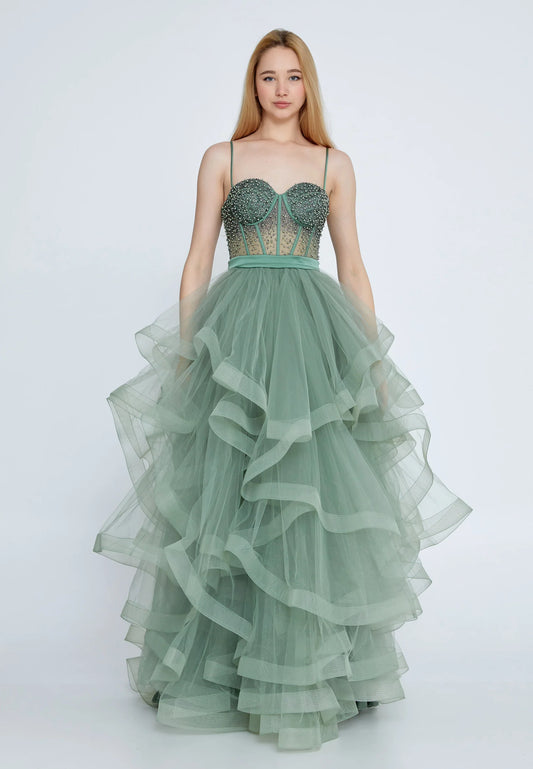 Sleeveless Maxi Tulle A - Line Regular Prom Dress Unit Price: €150