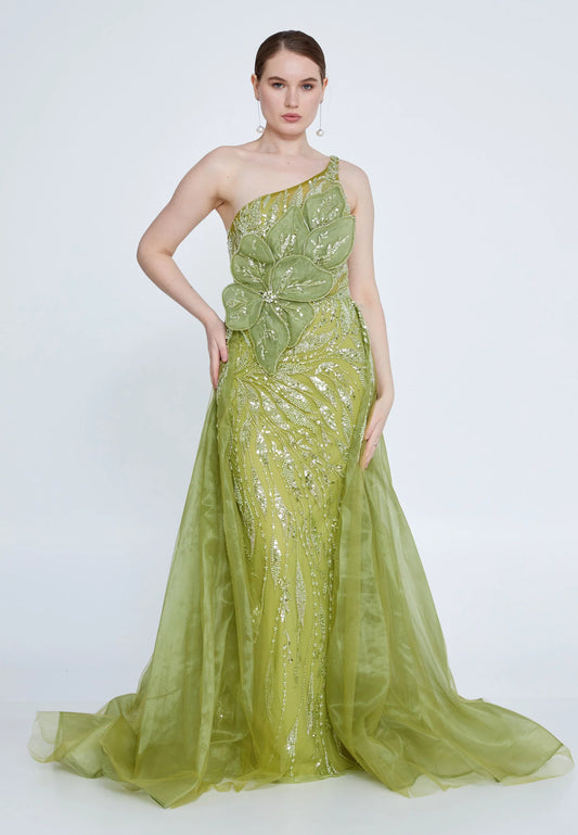 One Shoulder Maxi Tulle Mermaid Regular Prom Dress Unit Price: €165