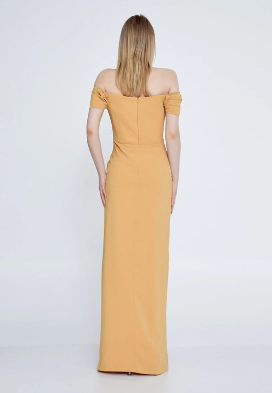 Off Shoulder Maxi Viscose Column Regular Wedding Guest Dress Unit Price: €48