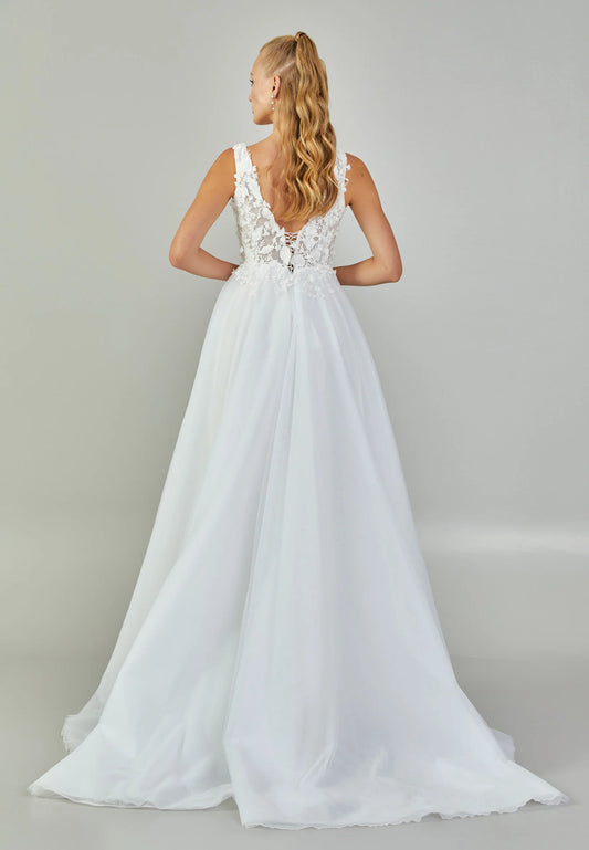 Sleeveless Maxi Tulle Regular Wedding Dress Unit Price: €420