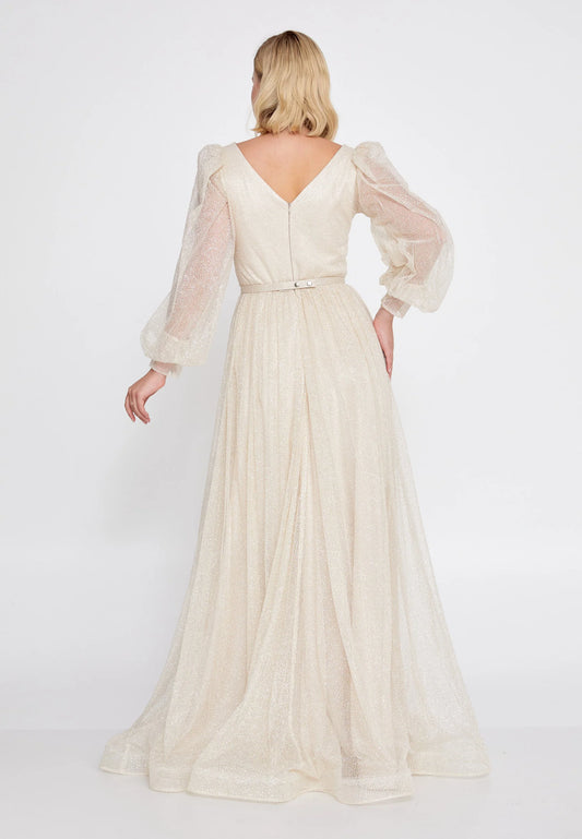 Long Sleeve Maxi Tulle Mermaid Regular Prom Dress Unit Price: €74