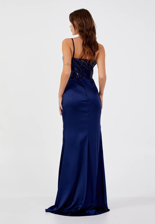 Sleeveless Maxi Satin Mermaid Regular Wedding Guest Dress Unit Price: €62