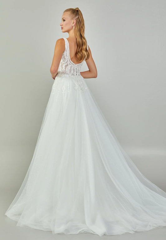 Sleeveless Maxi Tulle Regular Wedding Dress Unit Price: €240