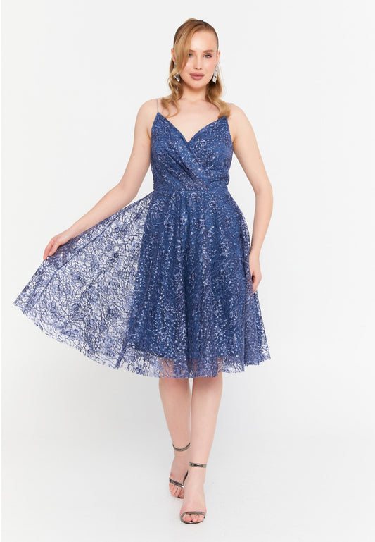 Sleeveless Midi Tulle A - Line Regular Cocktail Dress Unit Price: €31