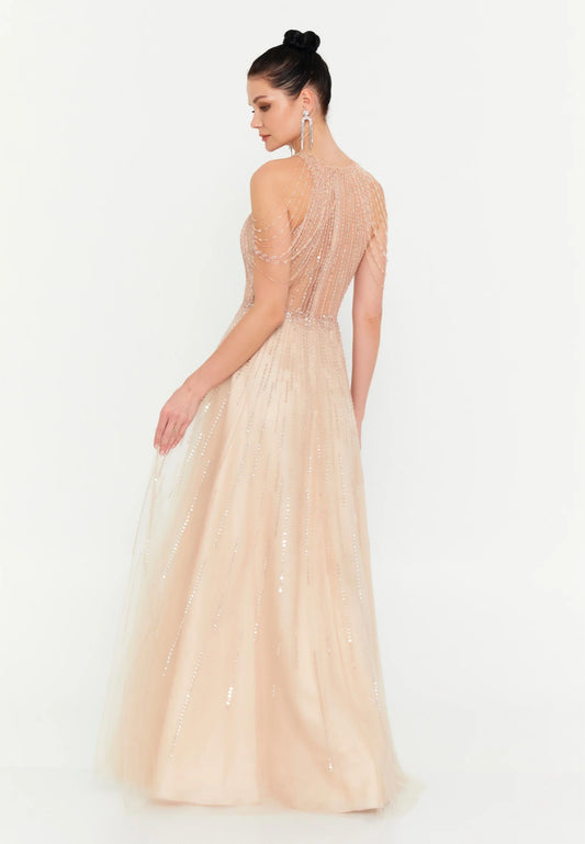 Sleeveless Maxi Tulle Column Regular Wedding Guest Dress Unit Price: €48