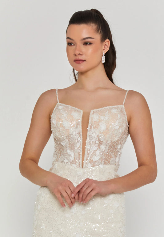 Sleeveless Maxi Tulle Regular Wedding Dress Unit Price: €590