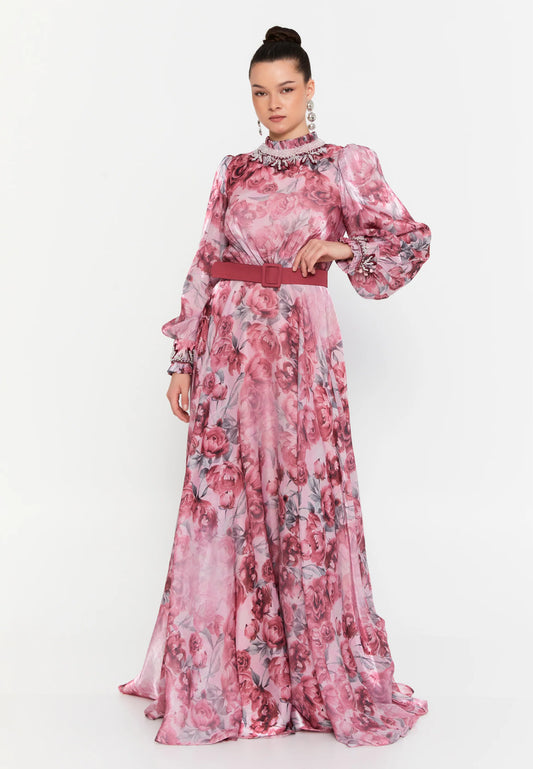 Long Sleeve Maxi Chiffon Column Regular Wedding Guest Dress Unit Price: €115