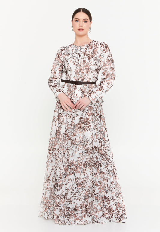 Long Sleeve Chiffon Floral Regular Two-Piece Outfit Unit Price: €30