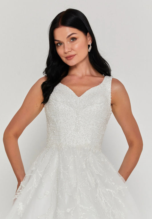 Sleeveless Maxi Tulle Regular Wedding Dress Unit Price: €480