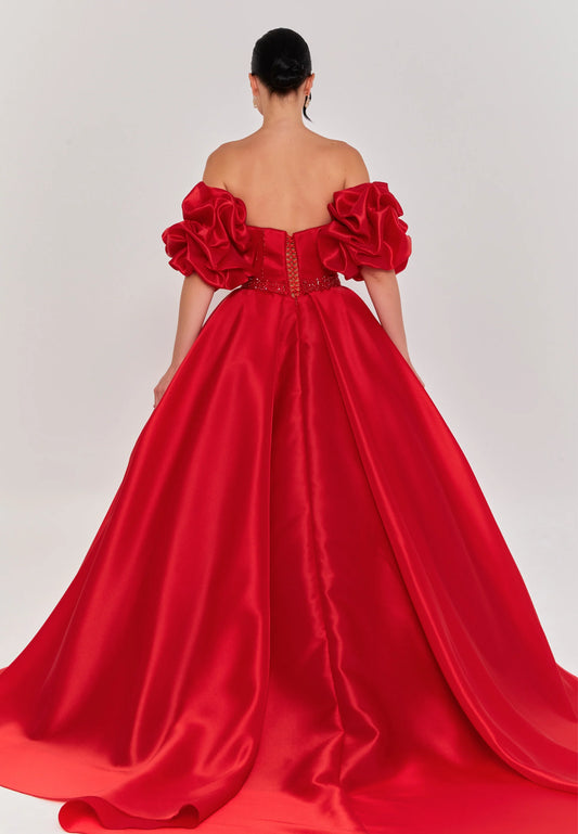 Off Shoulder Maxi Polyester Regular Engagement Dress Unit Price: €515