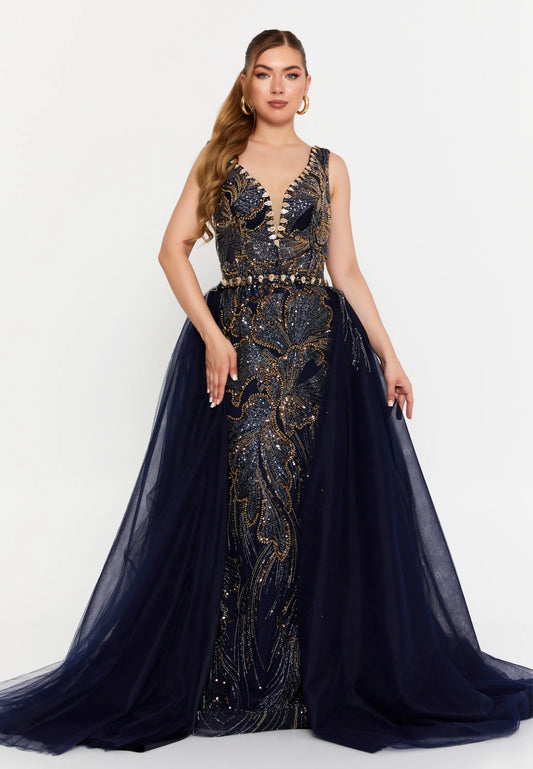 Sleeveless Maxi Tulle Mermaid Regular Prom Dress Unit Price: €245
