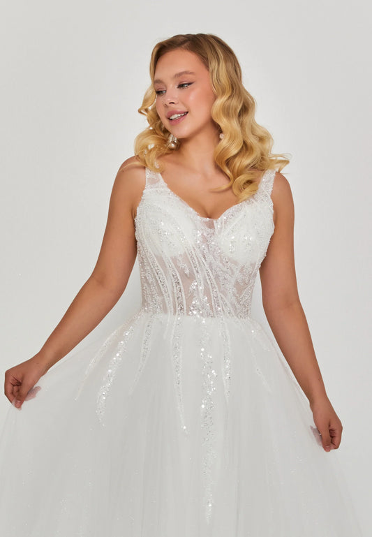 Sleeveless Maxi Tulle Regular Wedding Dress Unit Price: €360