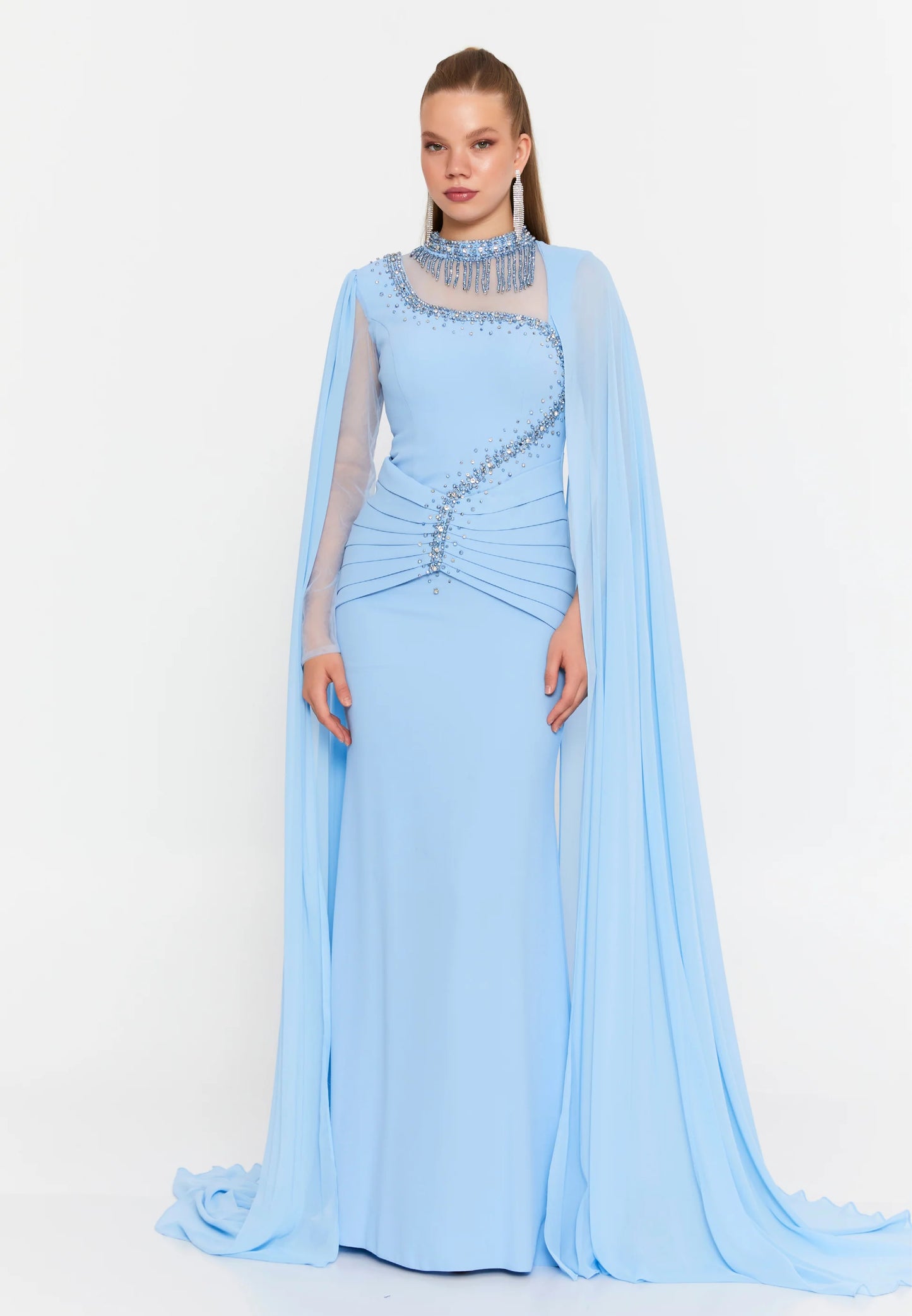 Long Sleeve Maxi Viscose Mermaid Regular Wedding Guest Dress Unit Price: €96