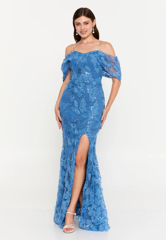 Off Shoulder Maxi Tulle Mermaid Regular Wedding Guest Dress Unit Price: €78