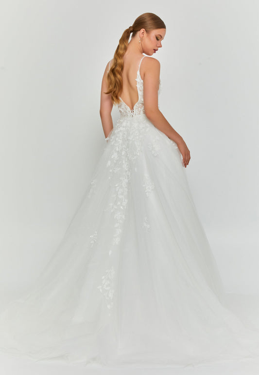 Sleeveless Maxi Tulle Regular Wedding Dress Unit Price: €240