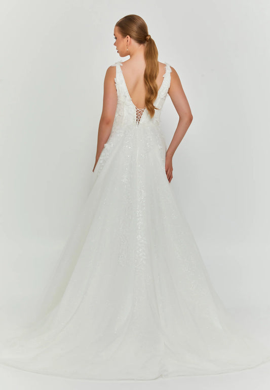 Sleeveless Maxi Tulle Regular Wedding Dress Unit Price: €270