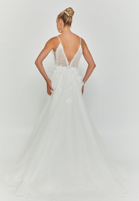 Sleeveless Maxi Tulle Regular Wedding Dress Unit Price: €270