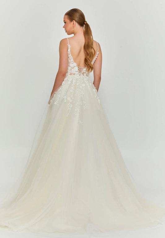 Sleeveless Maxi Tulle Regular Wedding Dress Unit Price: €240