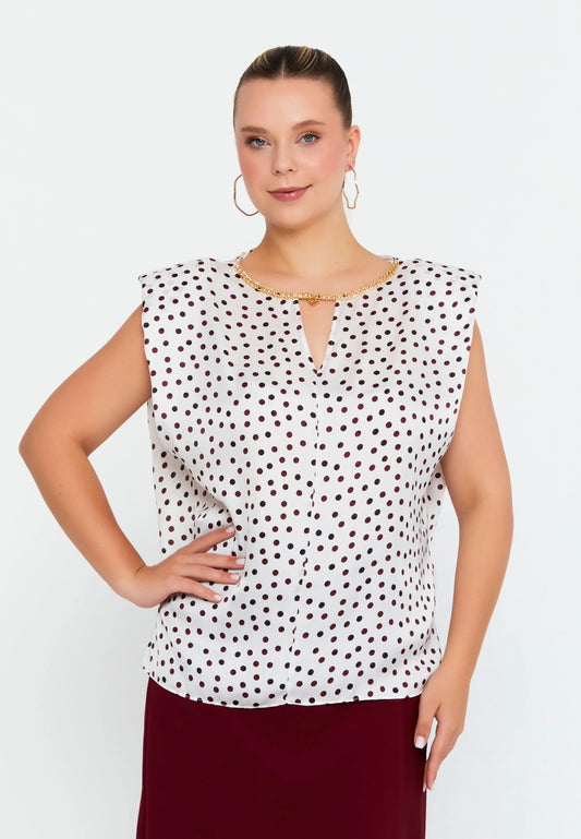 Sleeveless Geometric Plus Size Blouse Unit Price: €23
