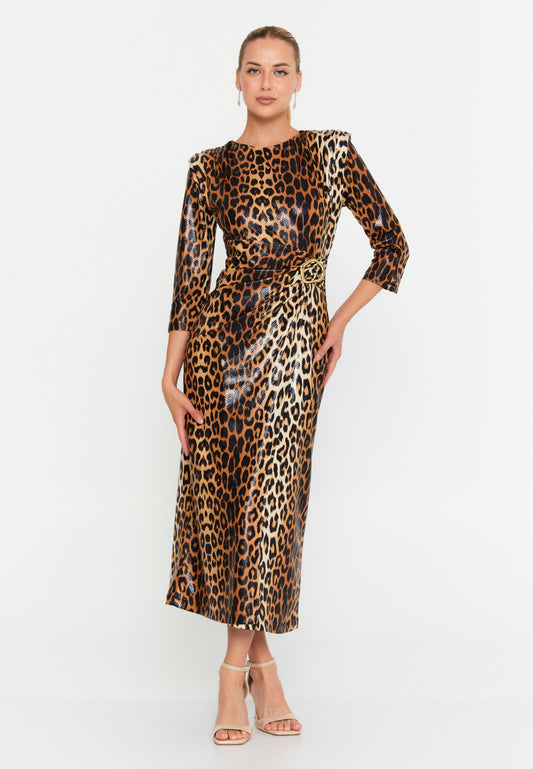 Long Sleeve Midi Lycra Column Regular Casual Dress Unit Price: €30