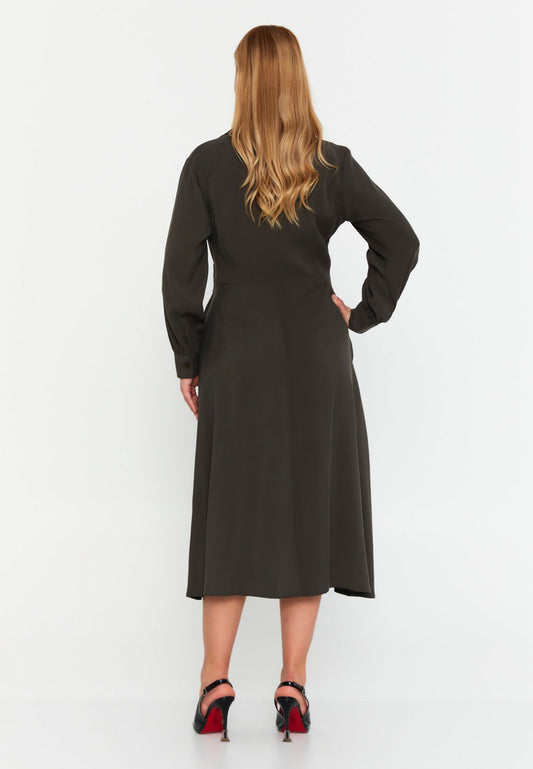 Long Sleeve Midi Polyester Column Plus Size Casual Dress Unit Price: €23