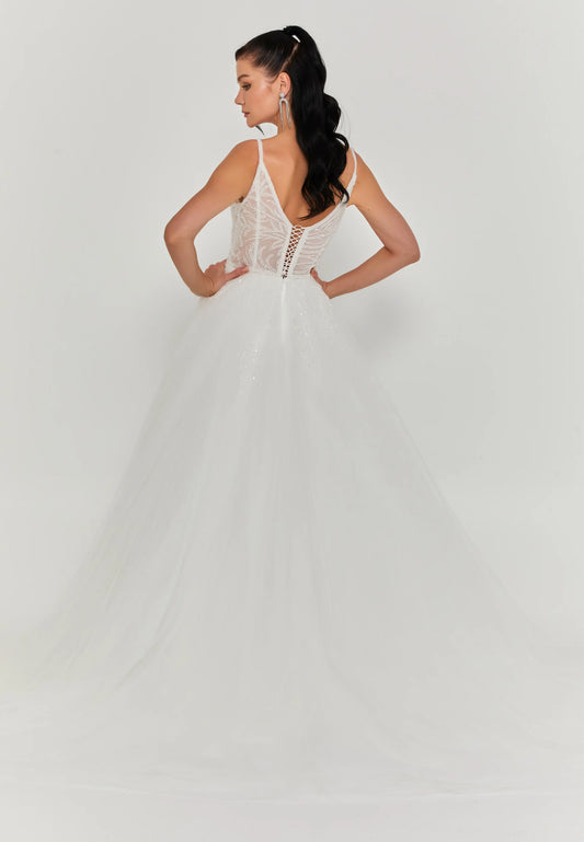 Sleeveless Maxi Tulle Regular Wedding Dress Unit Price: €290