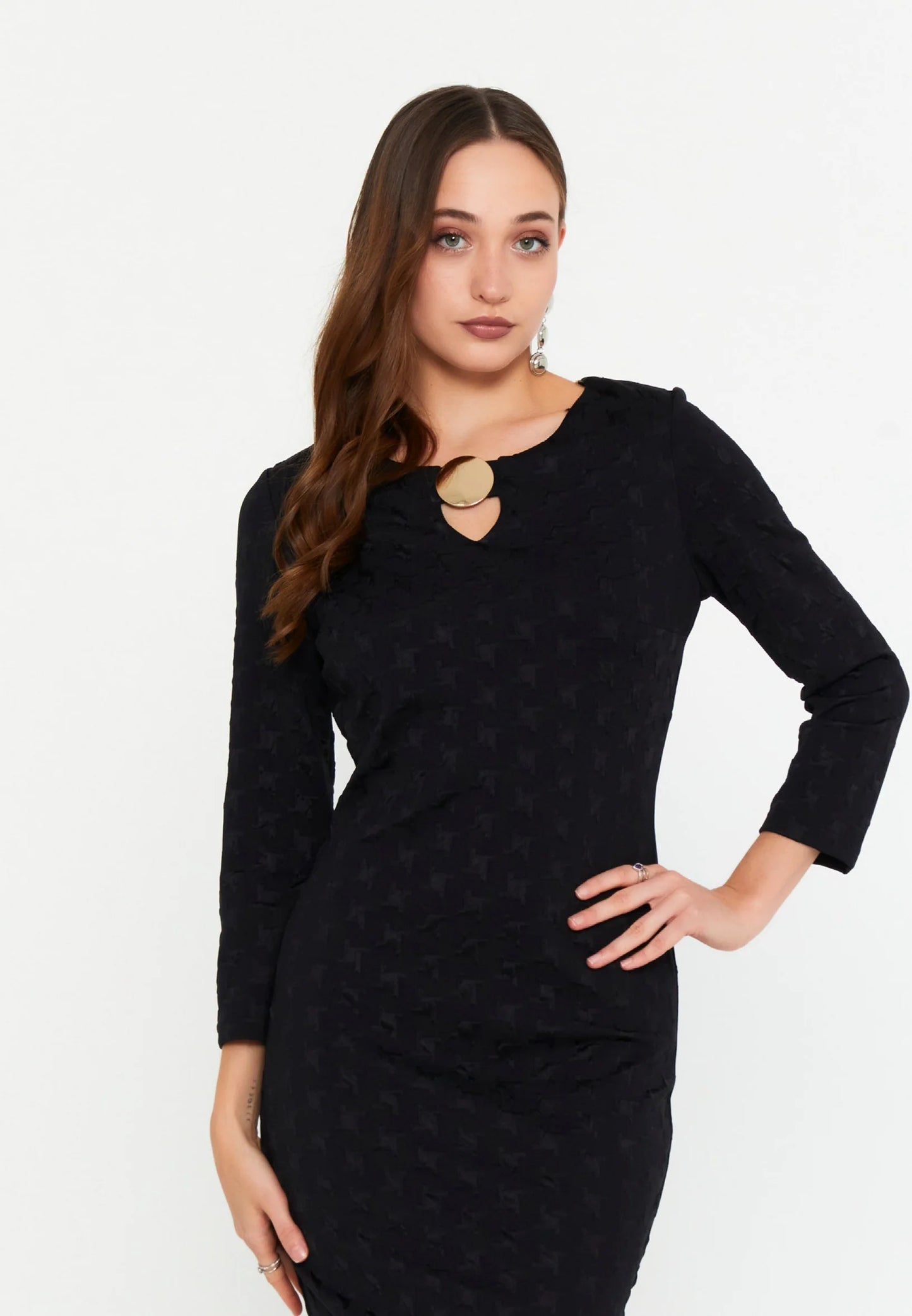 Long Sleeve Midi Lycra Column Regular Casual Dress Unit Price: €27