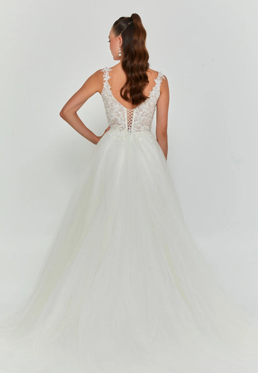 Sleeveless Maxi Tulle Regular Wedding Dress Unit Price: €290
