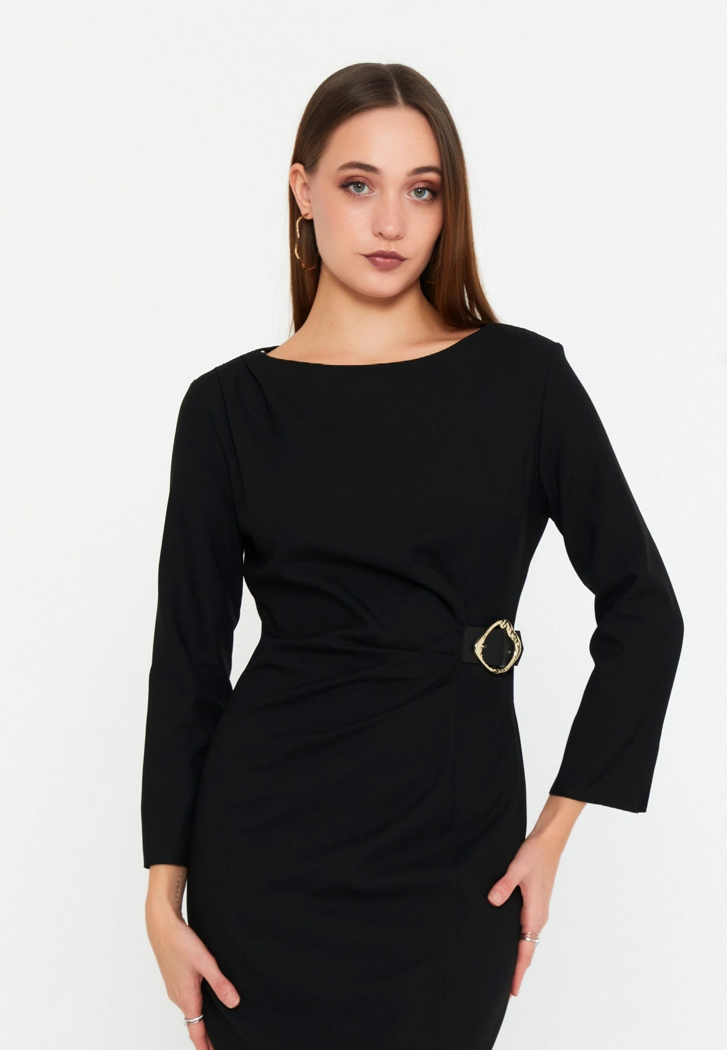 Long Sleeve Midi Polyester Column Regular Evening Dress Unit Price: €35