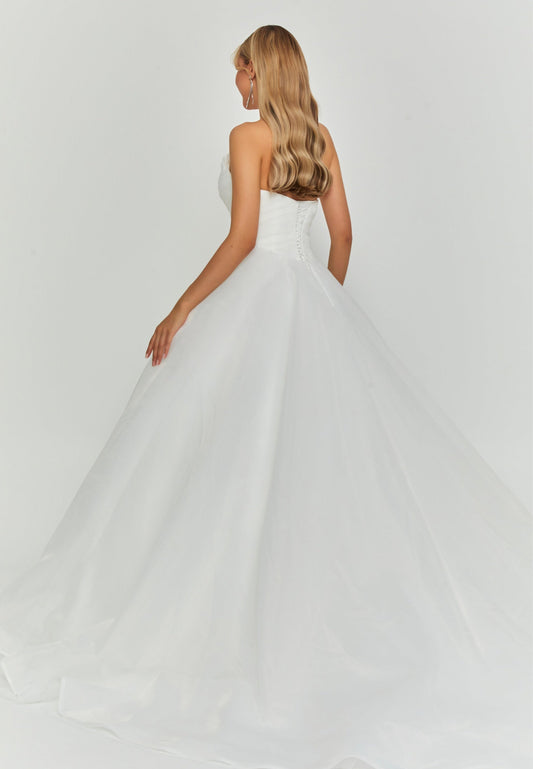 Strapless Maxi Polyester Regular Wedding Dress Unit Price: €280