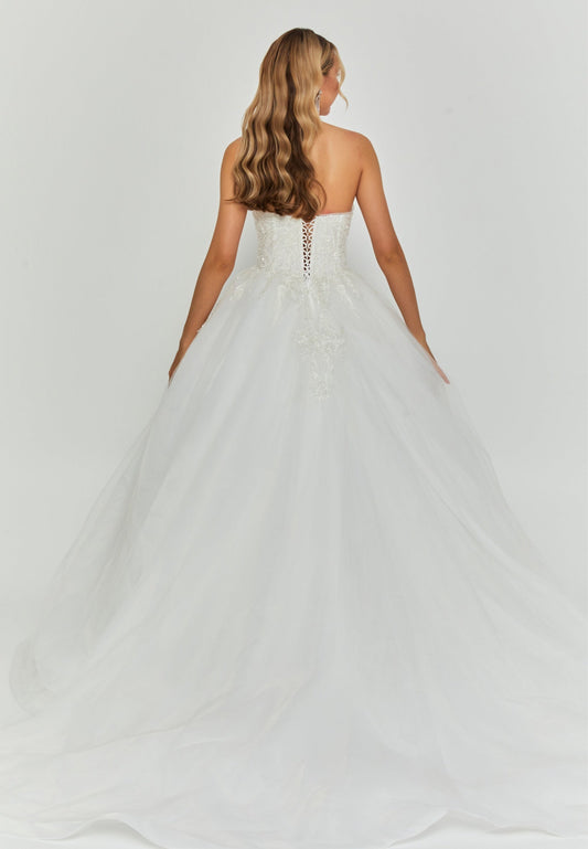Strapless Maxi Tulle Regular Wedding Dress Unit Price: €280
