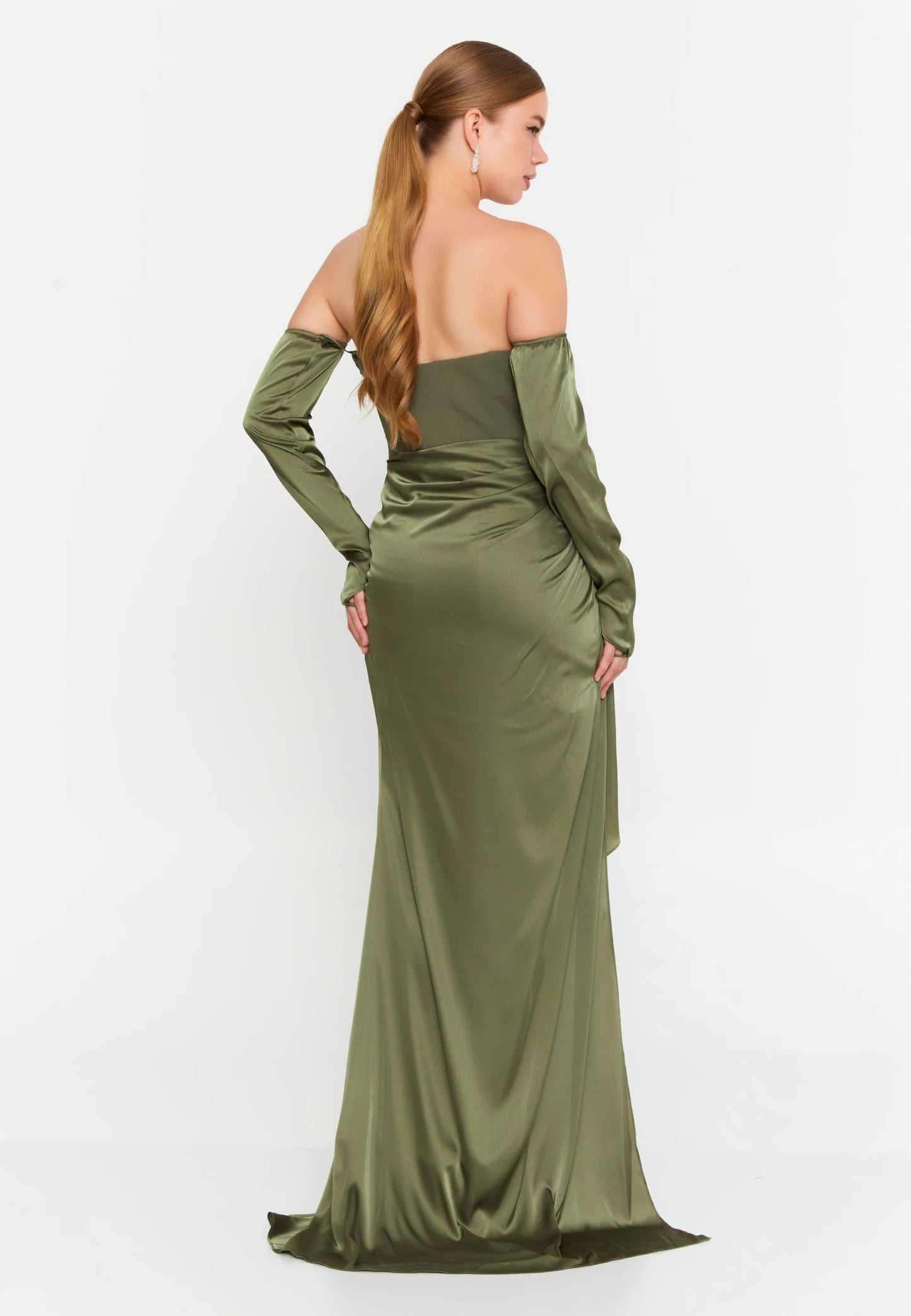 Off Shoulder Maxi Satin Mermaid Regular Evening Dress Unit Price: €54