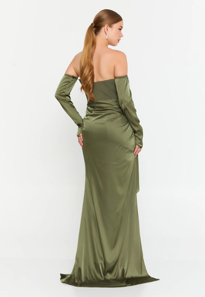 Off Shoulder Maxi Satin Mermaid Regular Evening Dress Unit Price: €54