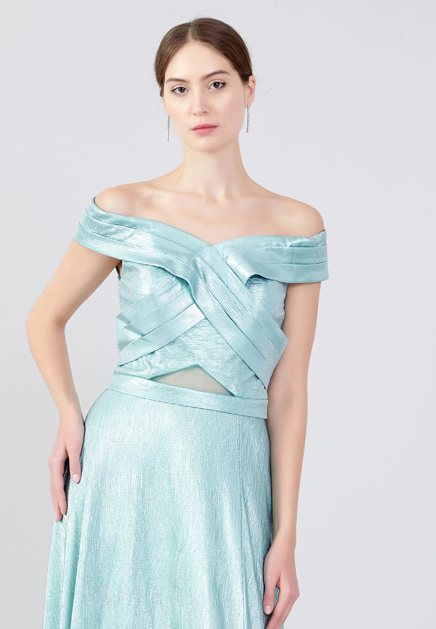 Off Shoulder Maxi Chiffon Column Regular Wedding Guest Dress Unit Price: €30