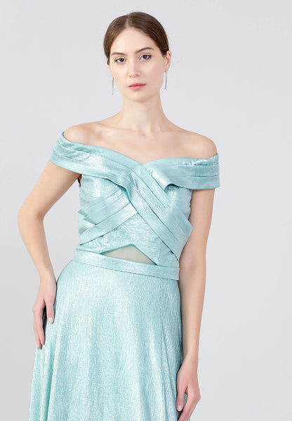 Off Shoulder Maxi Chiffon Column Regular Wedding Guest Dress Unit Price: €30