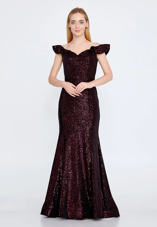 Off Shoulder Maxi Sequin Mermaid Regular Prom Dress Unit Price: €35